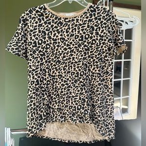 Zara cheetah, short sleeve shirt, size medium